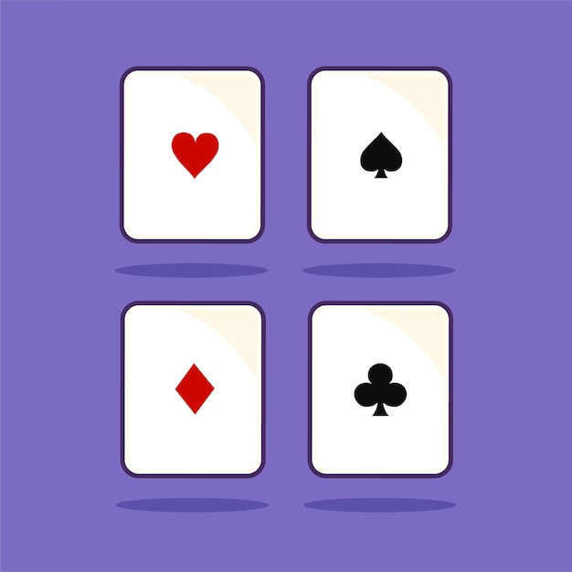 Poker cards game logo vector illustration bundle play gambling