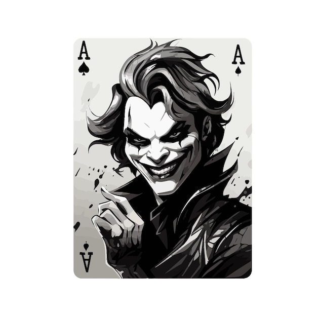 ベクトル カード・ジョーカー・ポーカー 黒と白