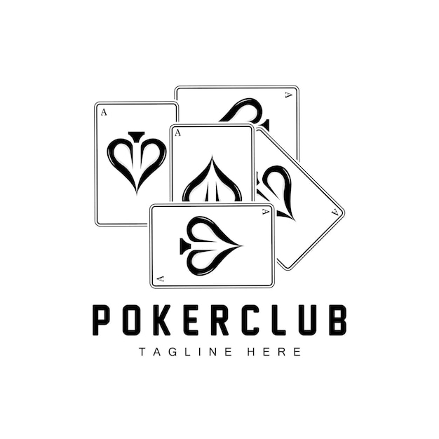 Poker casino card logo diamant kaartpictogram harten schoppen ace gokspel poker club design