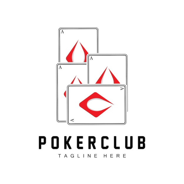 Poker Casino Card Logo Diamond Card Icon Hearts Spades Ace Gambling Game Poker Club Design