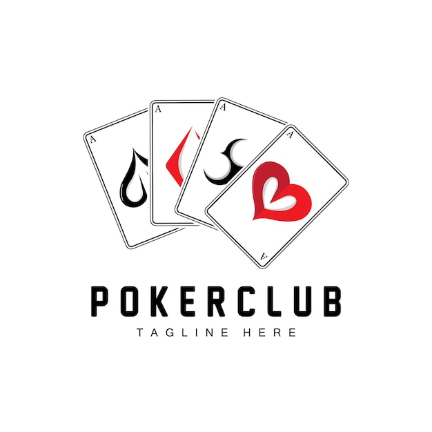 Poker Casino Card Logo Diamond Card Icon Hearts Spades Ace Gambling Game Poker Club Design