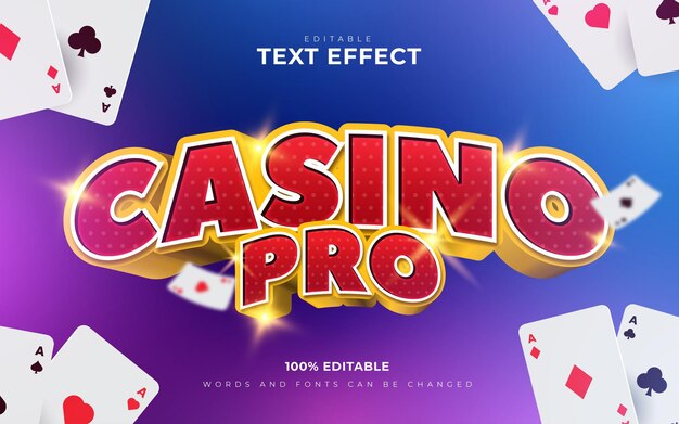 Poker casino pro 3d editable text effects background template