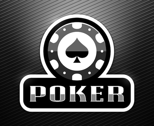 Logo della fiche da poker. segno di picche. emblema del gioco d'azzardo. giochi da casinò.