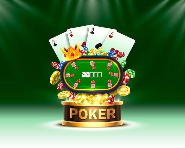 Poker chips and cards casino illustration.