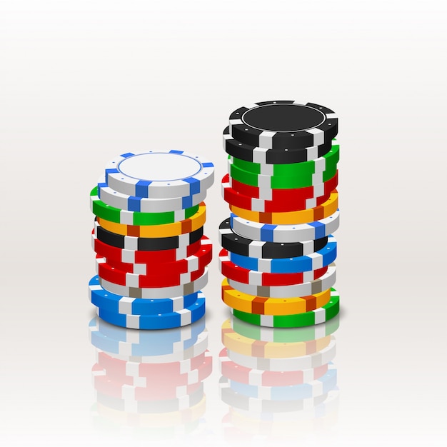 Poker chips in a stack