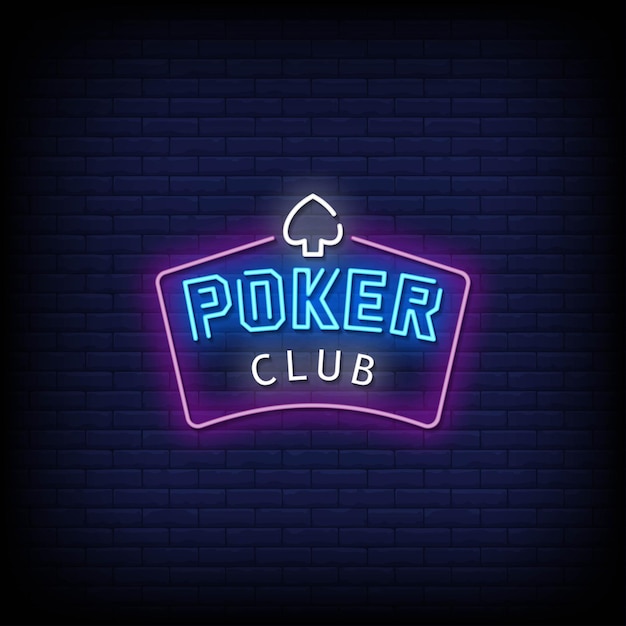 Testo in stile insegne al neon poker club club