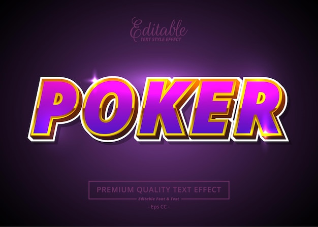 Poker editable text style effect