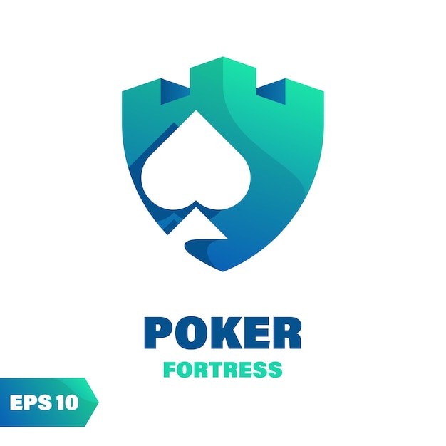 Vettore logo della fortezza del poker