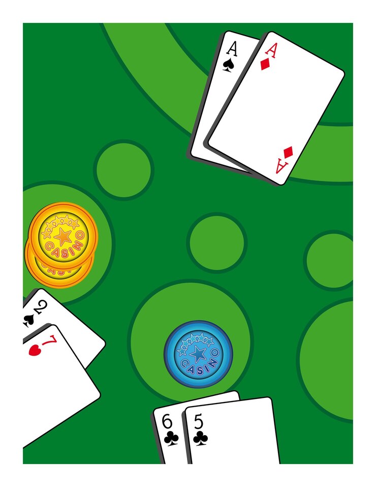 Vector poker game on a gaming table