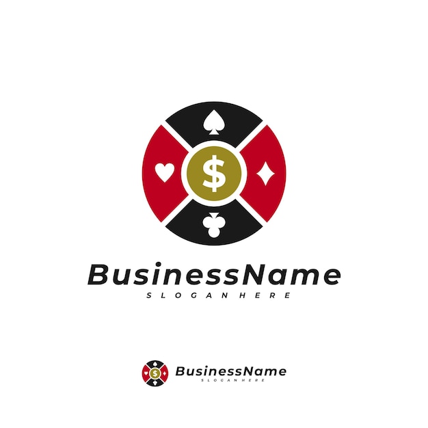 Vector poker geld logo vector sjabloon creatief geld logo ontwerpconcepten