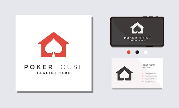 Poker house blackjack logo design icon vector