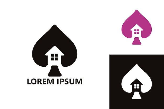 Poker house logo template design vector