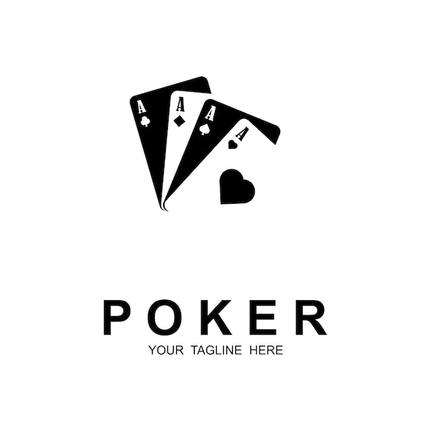 Vector poker logo vector icon illustration design logo for gambling games casinos tournaments and clubs