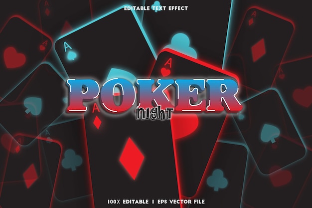 poker night editable text effect emboss neon style