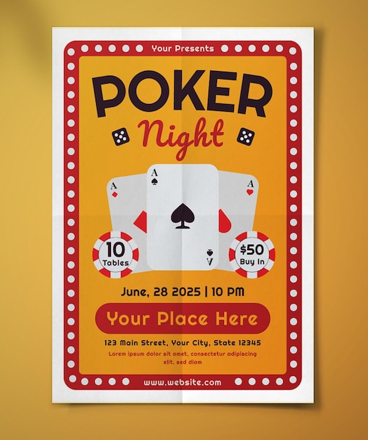 poker night flyer illustration card game