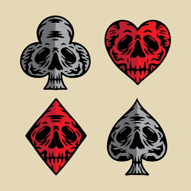 Poker Pictogram Schedel Vector Illustratie