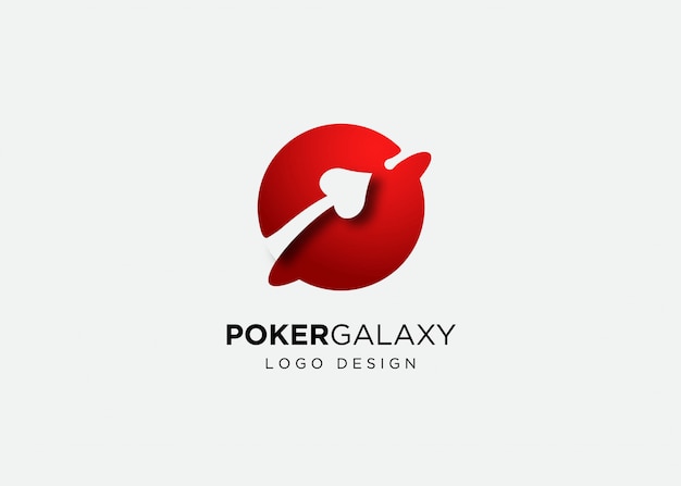 Vector poker planet logo design template