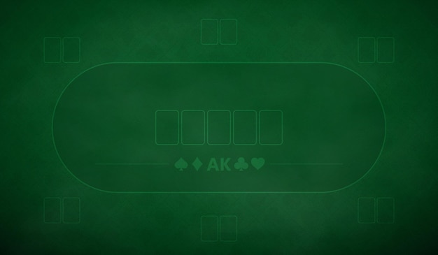벡터 초록색의 포커 테이블 배경 6명의 플레이어를 위한 포커 테이지