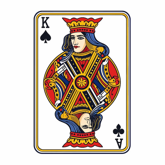 Vector pokerkaartenspel koning en koningin