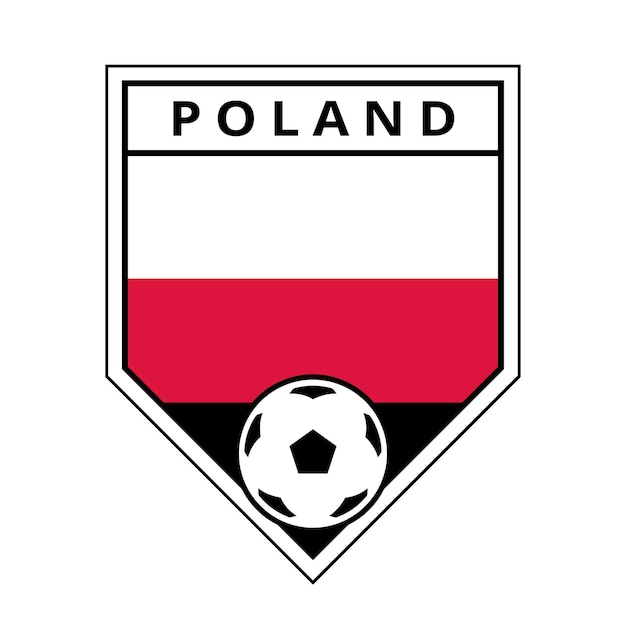 Poland Angled Team Badge for Football Tournament