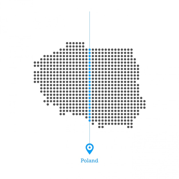 La polonia ha punteggiato il vettore desgin della mappa