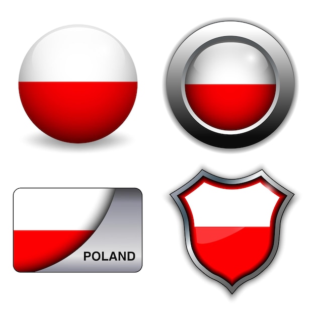 Poland flag icons theme.