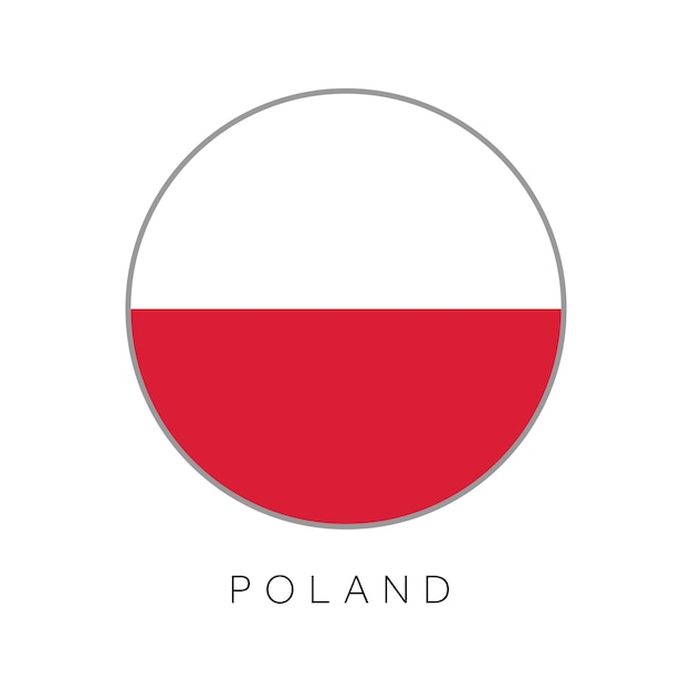 Poland flag round circle vector icon