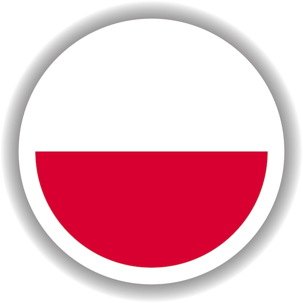 Poland Flag Round Shape