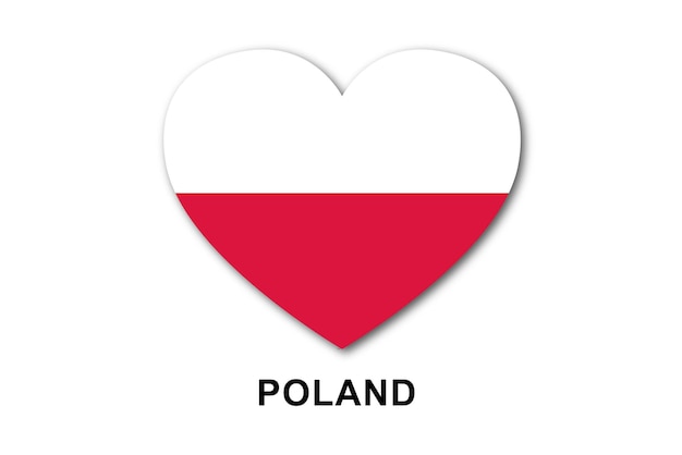 Vector poland flags hearts