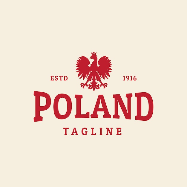 ポーランドアイコンフラグ独立記念日ロゴテンプレートベクトルシンボルイラストデザイン