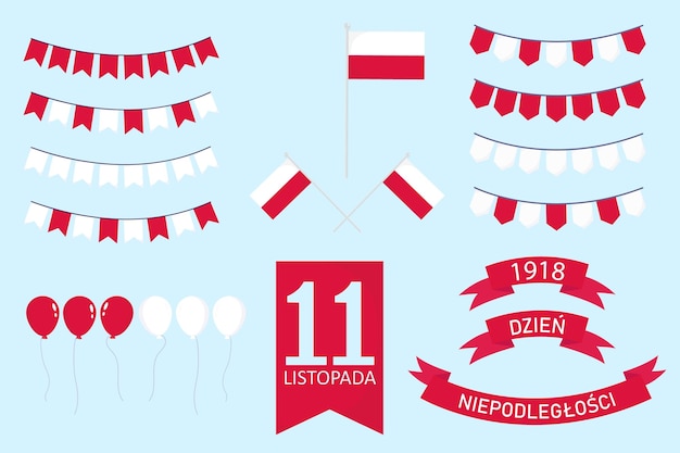 Biglietto d'auguri per banner vettoriale per il giorno dell'indipendenza della polonia vacanze polacche 11 novembre