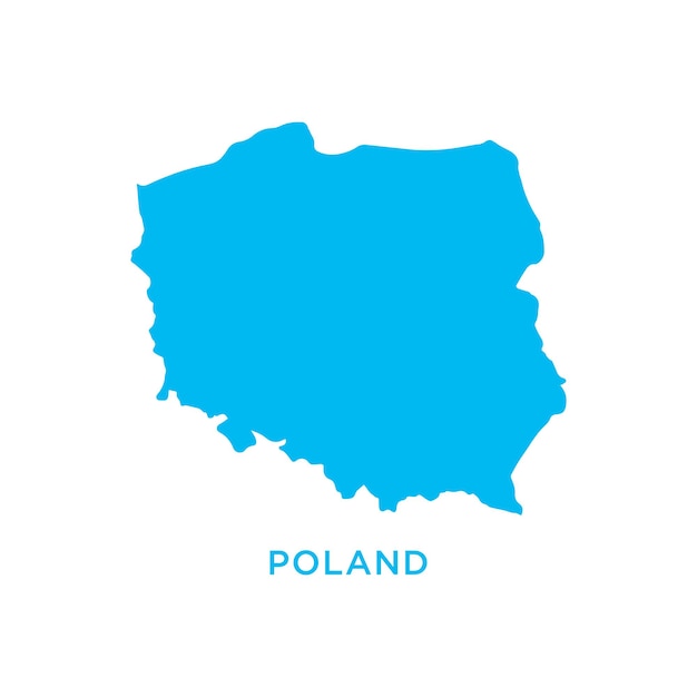 Vector poland map icon europe logo glyph design illustration
