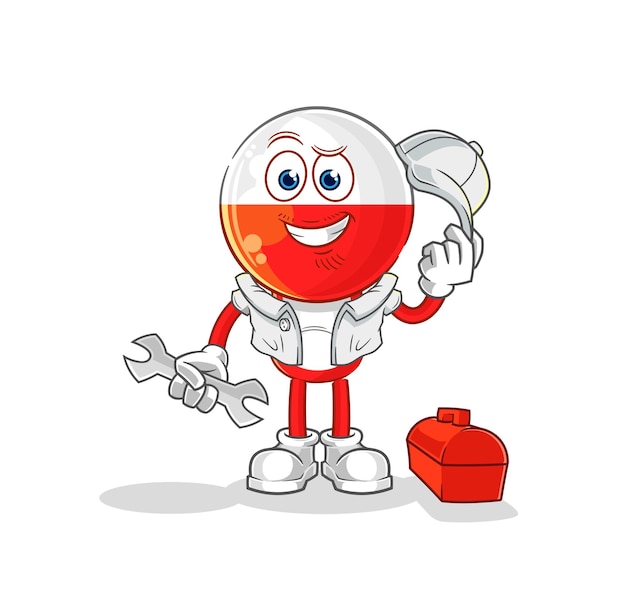 Poland mechanic cartoon cartoon mascot vector