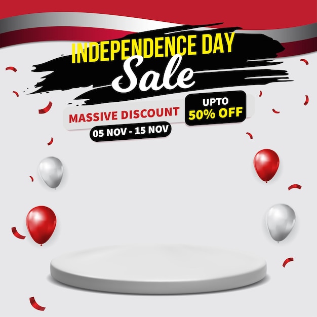 Vector poland national day sales banner, independence day promotion