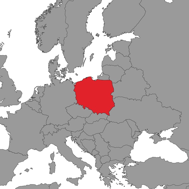 Польша на карте мира векторная иллюстрация