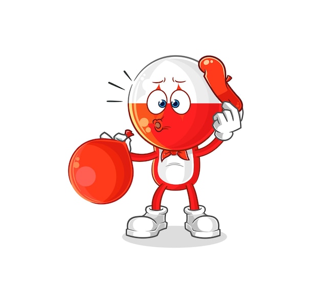 Poland pantomime blowing balloon cartoon mascot vector