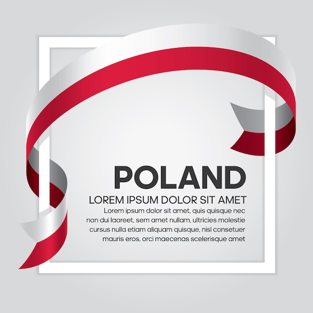 Poland ribbon flag vector illustration on a white background