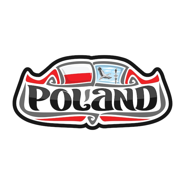 Poland Sticker Flag Logo Badge Travel Souvenir Illustration