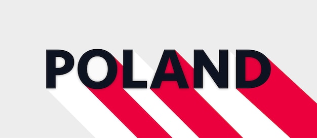 Banner di testo polonia illustrazione vettoriale banner polonia elemento di design polonia