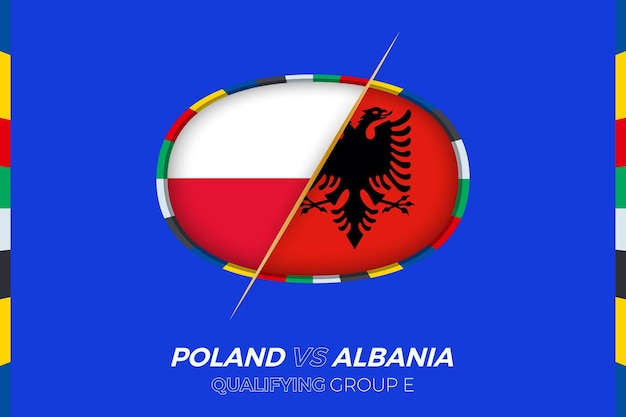 Icona polonia vs albania per il girone di qualificazione del torneo europeo di calcio e