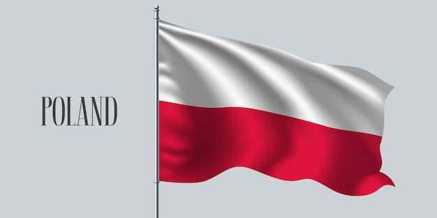 Polonia sventolando bandiera sul pennone