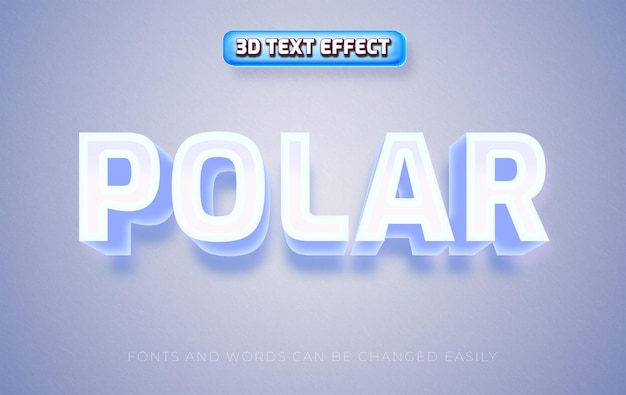 Polar 3D bewerkbare teksteffectstijl