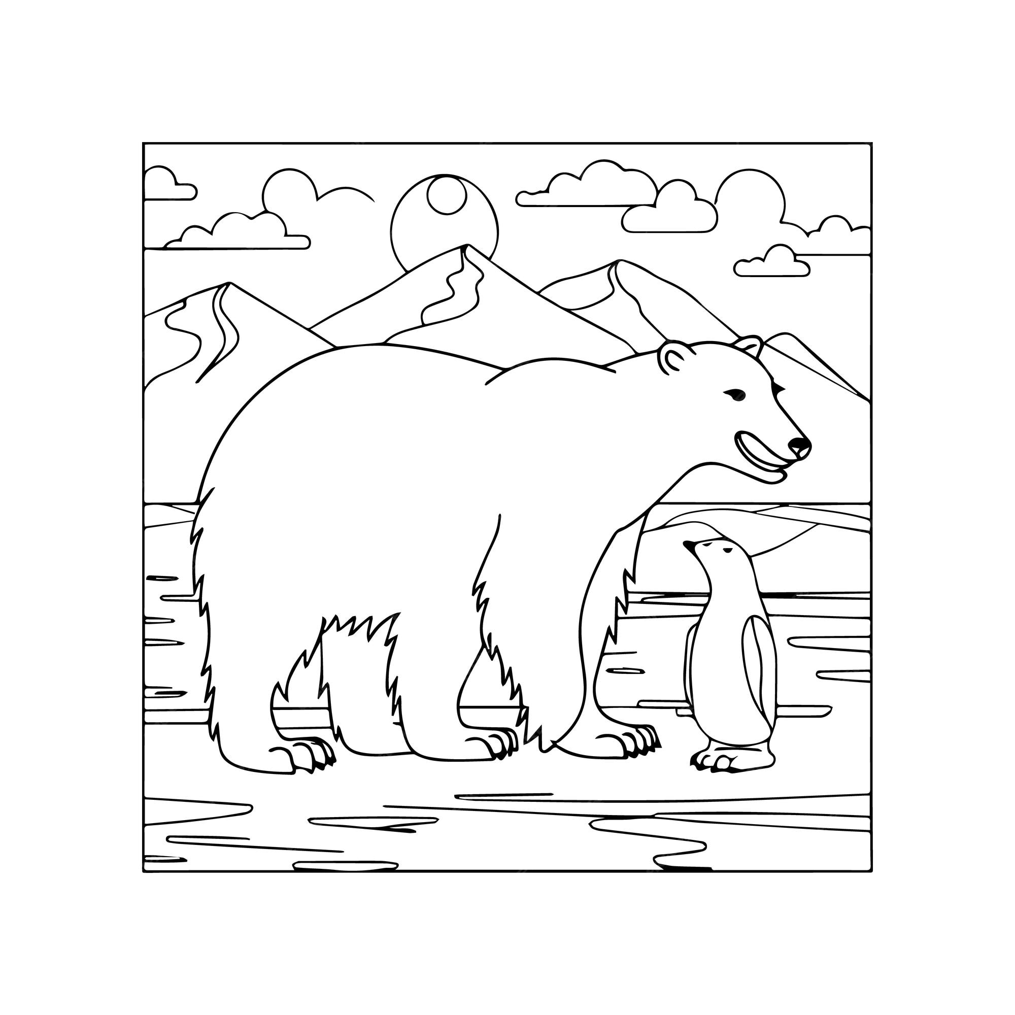 Premium Vector Polar Animals Coloring pages