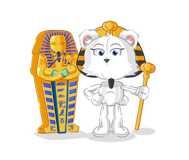 Polar Bear Ancient Egypt Cartoon Cartoon Mascot Vector