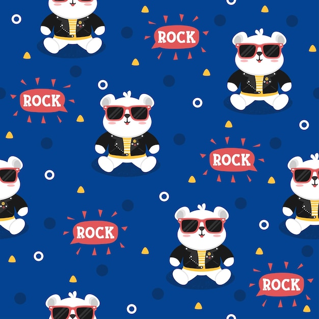 Polar bear cartoon pattern design concepts