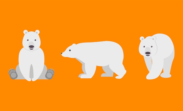 Polar bear character design icon vector style