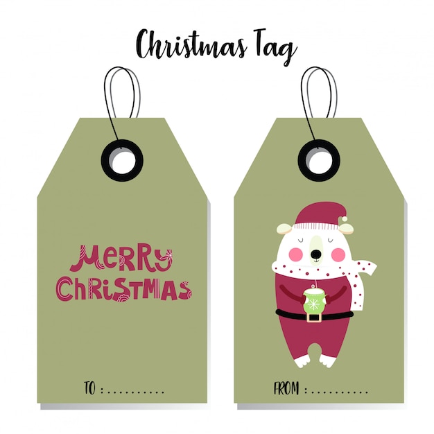 Polar Bear Christmas Tag Card