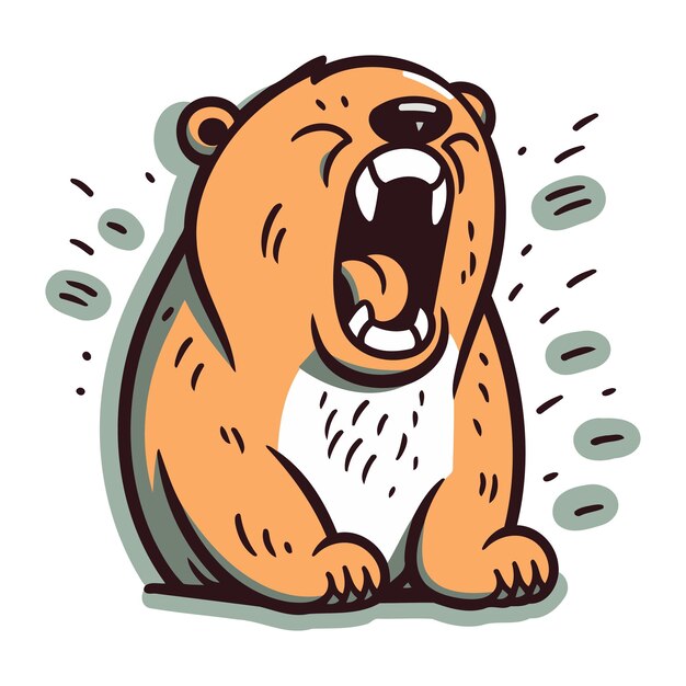 Vector polar bear crying vector illustration of a cartoon polar bear