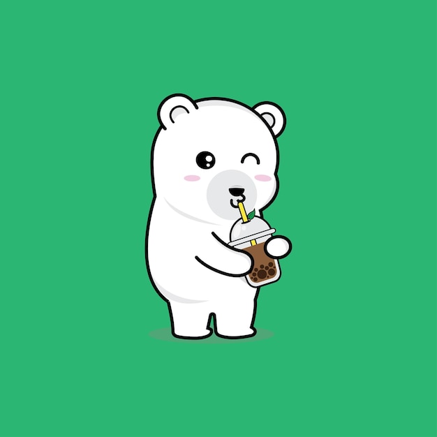 polar bear cute icon design