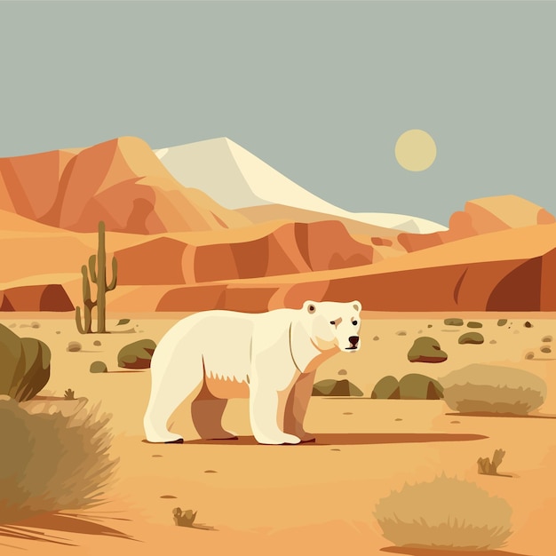 Polar bear in the desert